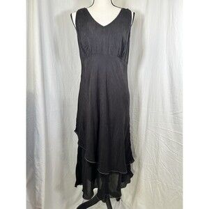 Tianello Whimsygoth Black Witchy Fairy Romantic Midi Dress USA Made Size S FLAW